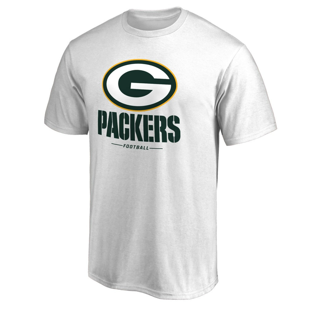 Green Bay Packers Team Lockup 2 T-Shirt - White outlet