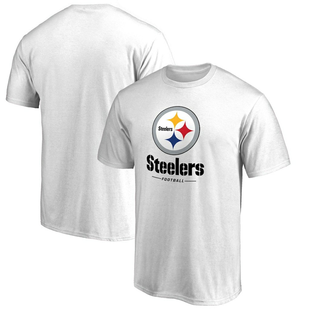 Pittsburgh Steelers Team Lockup 2 T-Shirt - White for sale