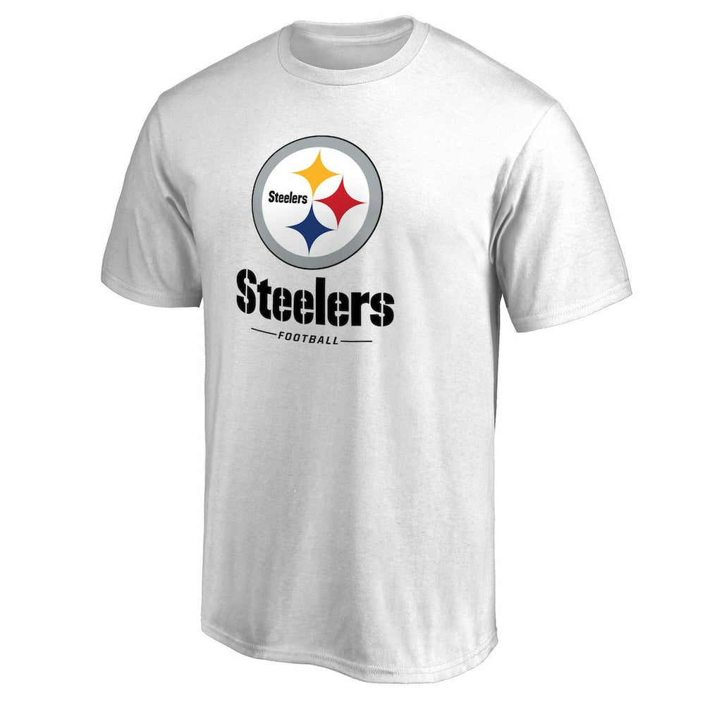 Pittsburgh Steelers Team Lockup 2 T-Shirt - White for sale