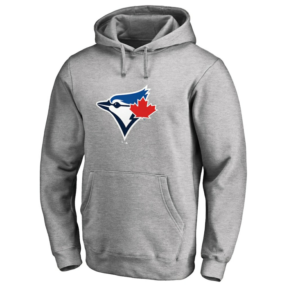 Toronto Blue Jays Official Logo Fitted Pullover Hoodie - Heather Gray