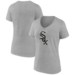Chicago White Sox Women's Secondary Color Primary Logo T-Shirt - Ash