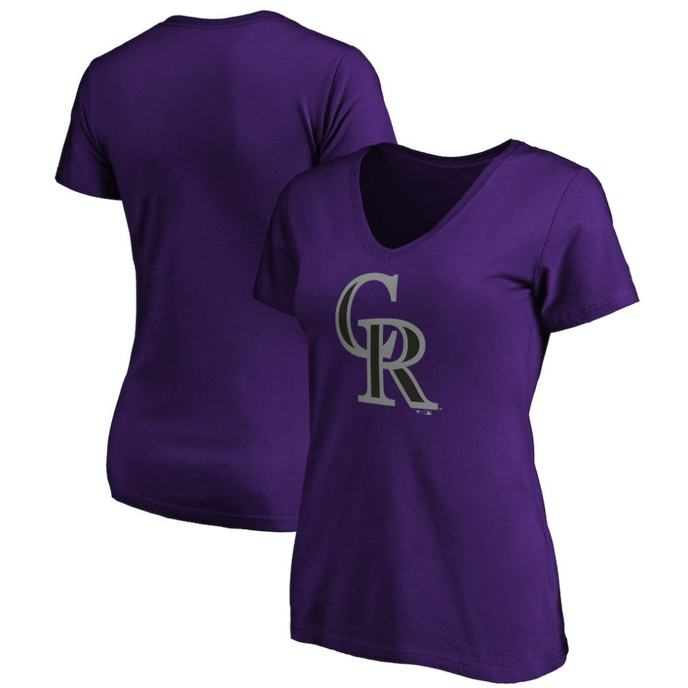 Colorado Rockies Women's Secondary Color Primary Logo T-Shirt - Purple