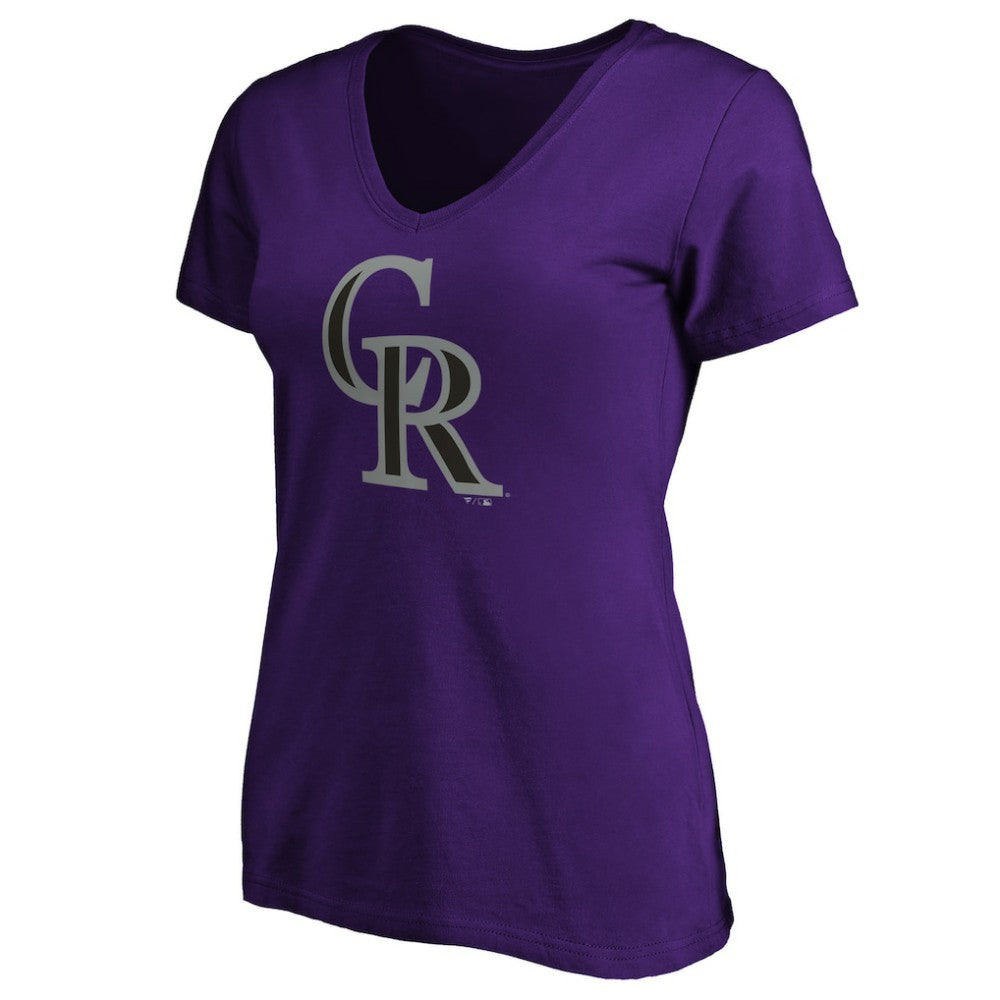 Colorado Rockies Women's Secondary Color Primary Logo T-Shirt - Purple