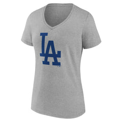 Los Angeles Dodgers Women's Secondary Color Primary Logo T-Shirt - Ash