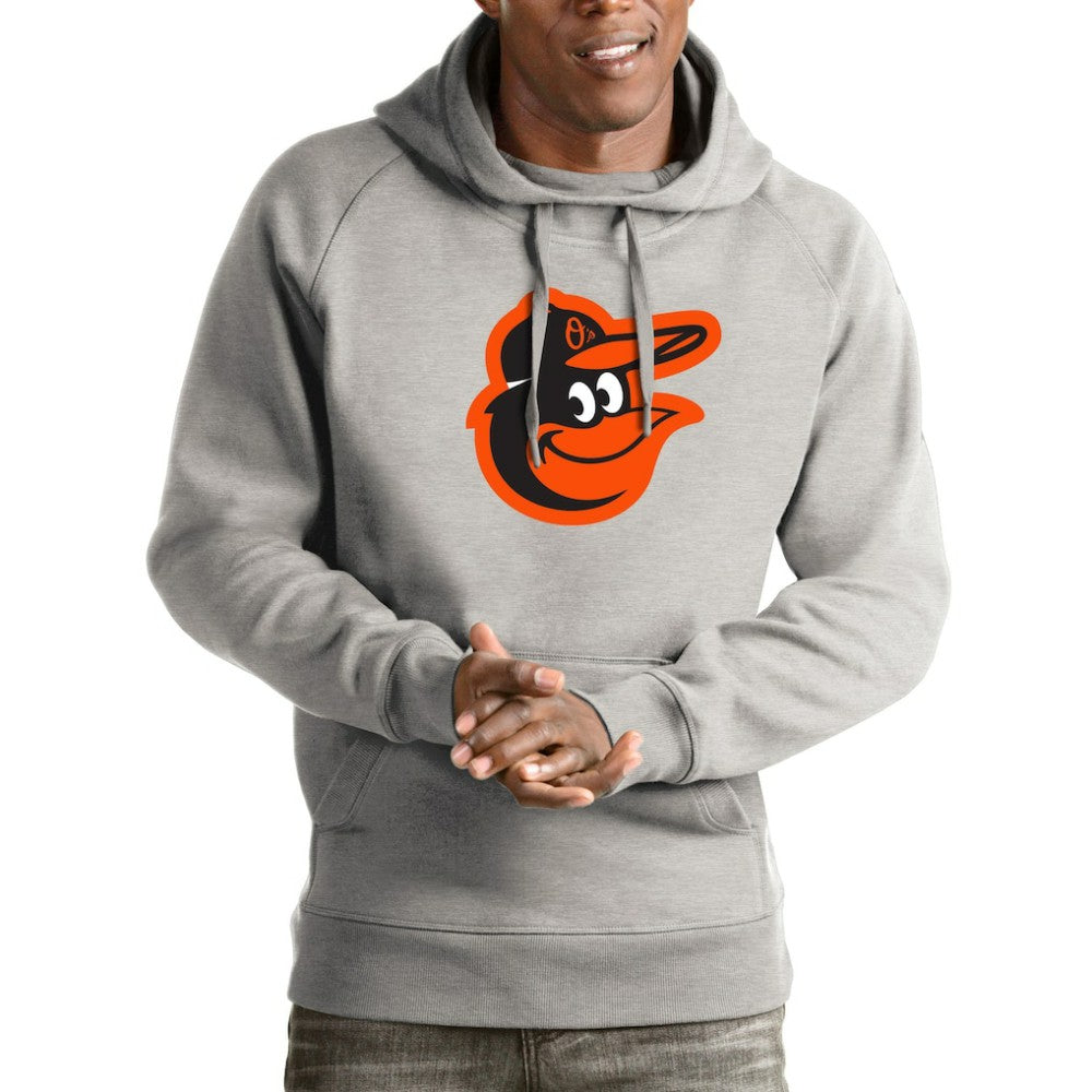 Baltimore Orioles Antigua Victory Pullover Hoodie - Heathered Gray