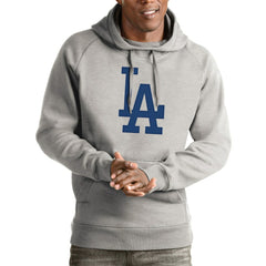 Los Angeles Dodgers Antigua Victory Pullover Hoodie - Heathered Gray