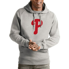 Philadelphia Phillies Antigua Victory Pullover Hoodie - Heathered Gray