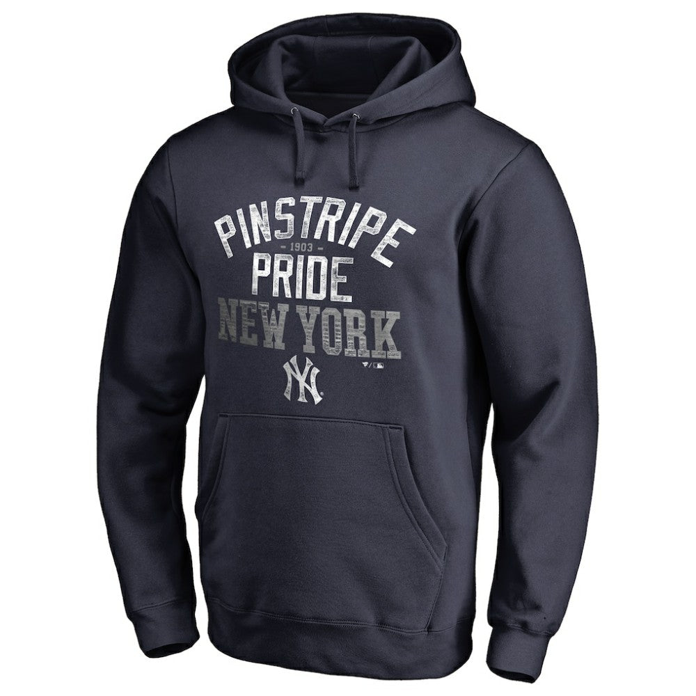 New York Yankees Hometown Collection Pinstripe Pride Pullover Hoodie - Navy