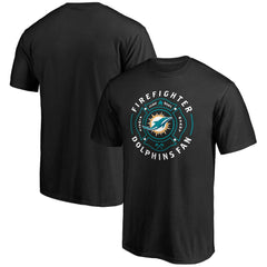 Miami Dolphins Black Firefighter T-Shirt discount