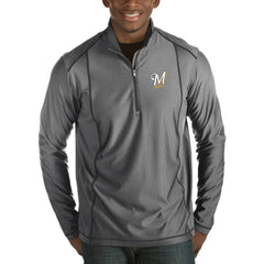 Milwaukee Brewers Antigua Tempo Half-Zip Pullover Jacket - Heathered Charcoal
