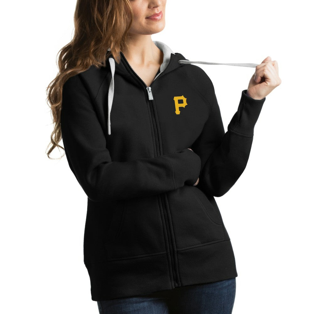 Pittsburgh Pirates Antigua Women's Victory Full-Zip Hoodie - Black