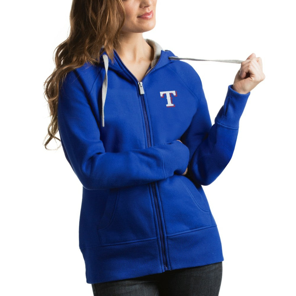 Texas Rangers Antigua Women's Victory Full-Zip Hoodie - Royal