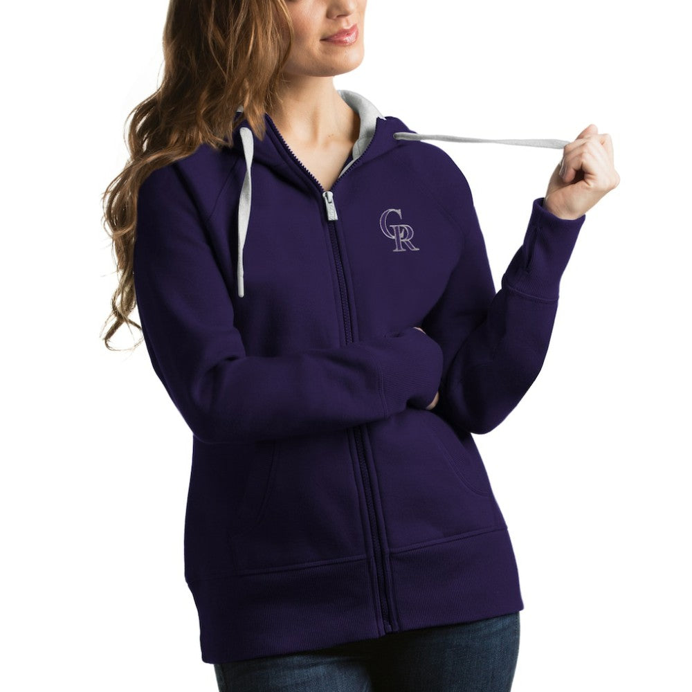 Colorado Rockies Antigua Women's Victory Full-Zip Hoodie - Purple