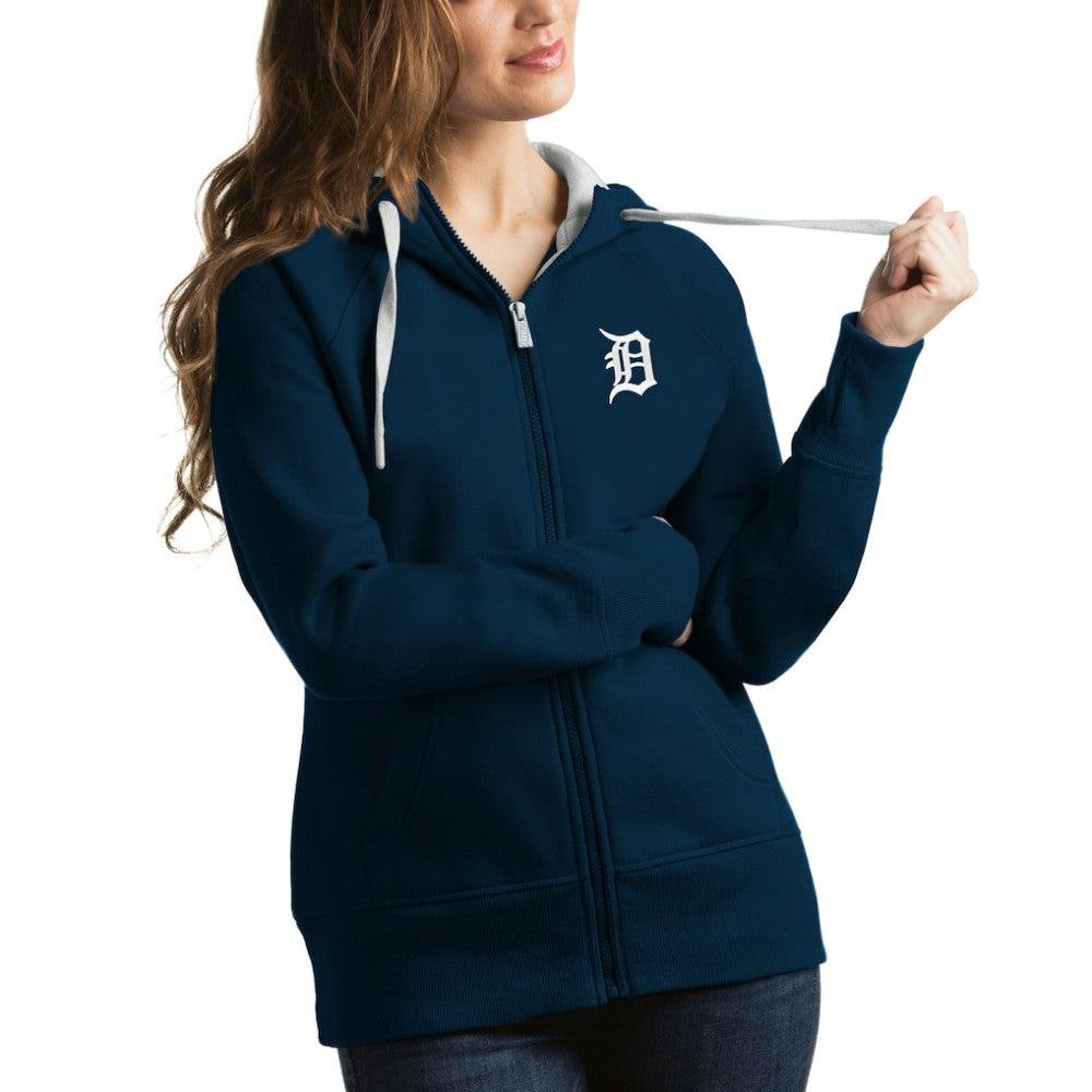Detroit Tigers Antigua Women's Victory Full-Zip Hoodie - Navy