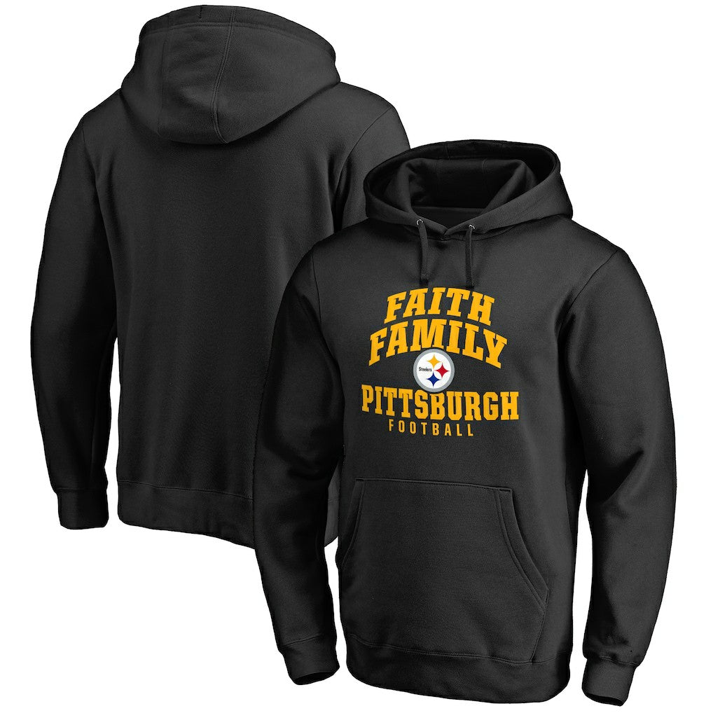 Pittsburgh Steelers Faith Family Pullover Hoodie - Black sale