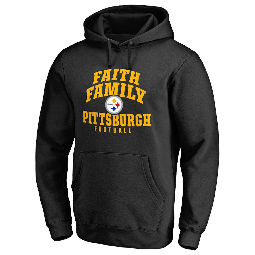 Pittsburgh Steelers Faith Family Pullover Hoodie - Black sale