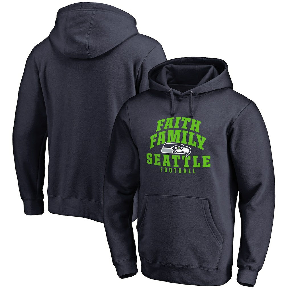 Seattle Seahawks Faith Family Pullover Hoodie - Navy sale