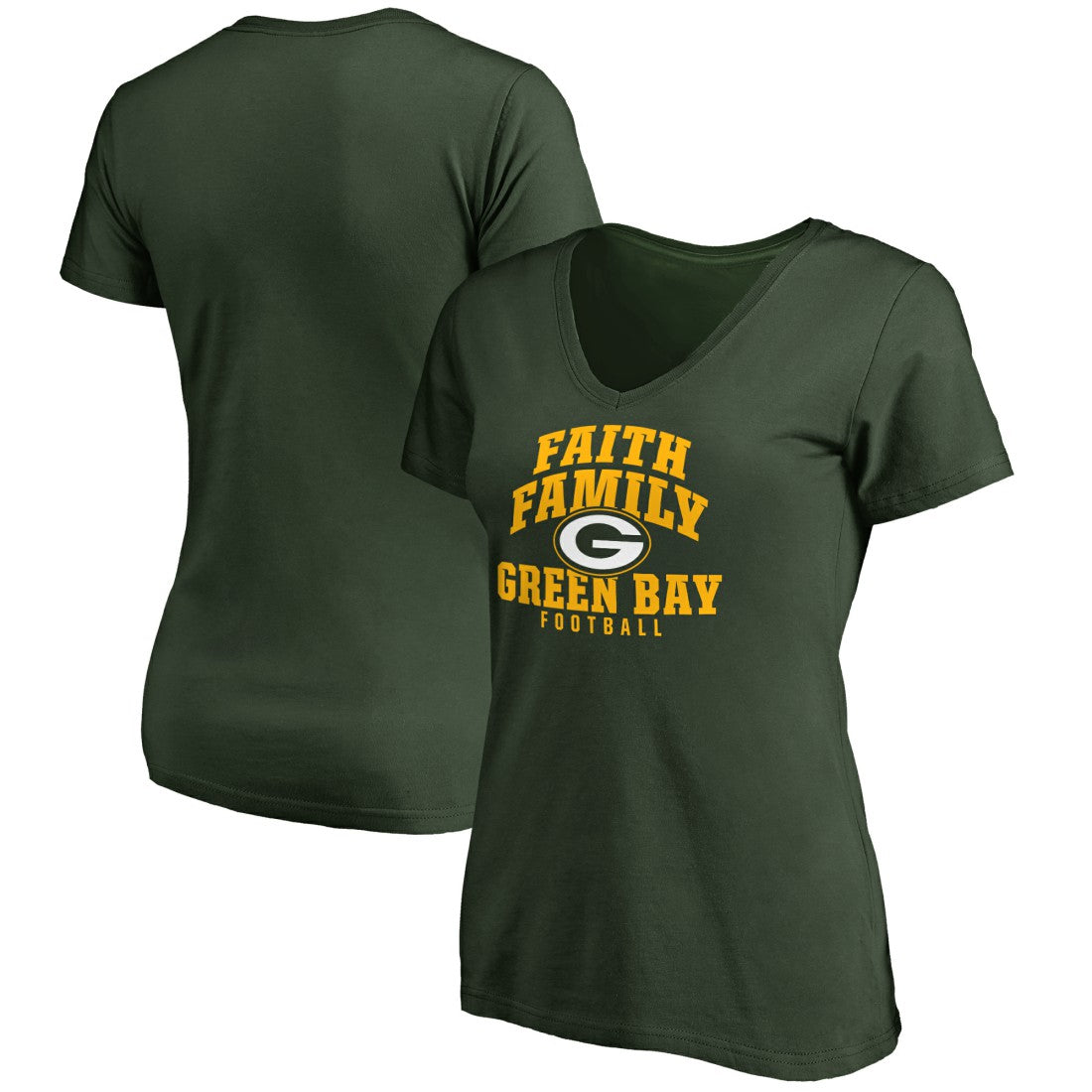 Green Bay Packers Women's Faith Family T-Shirt - Green for sale