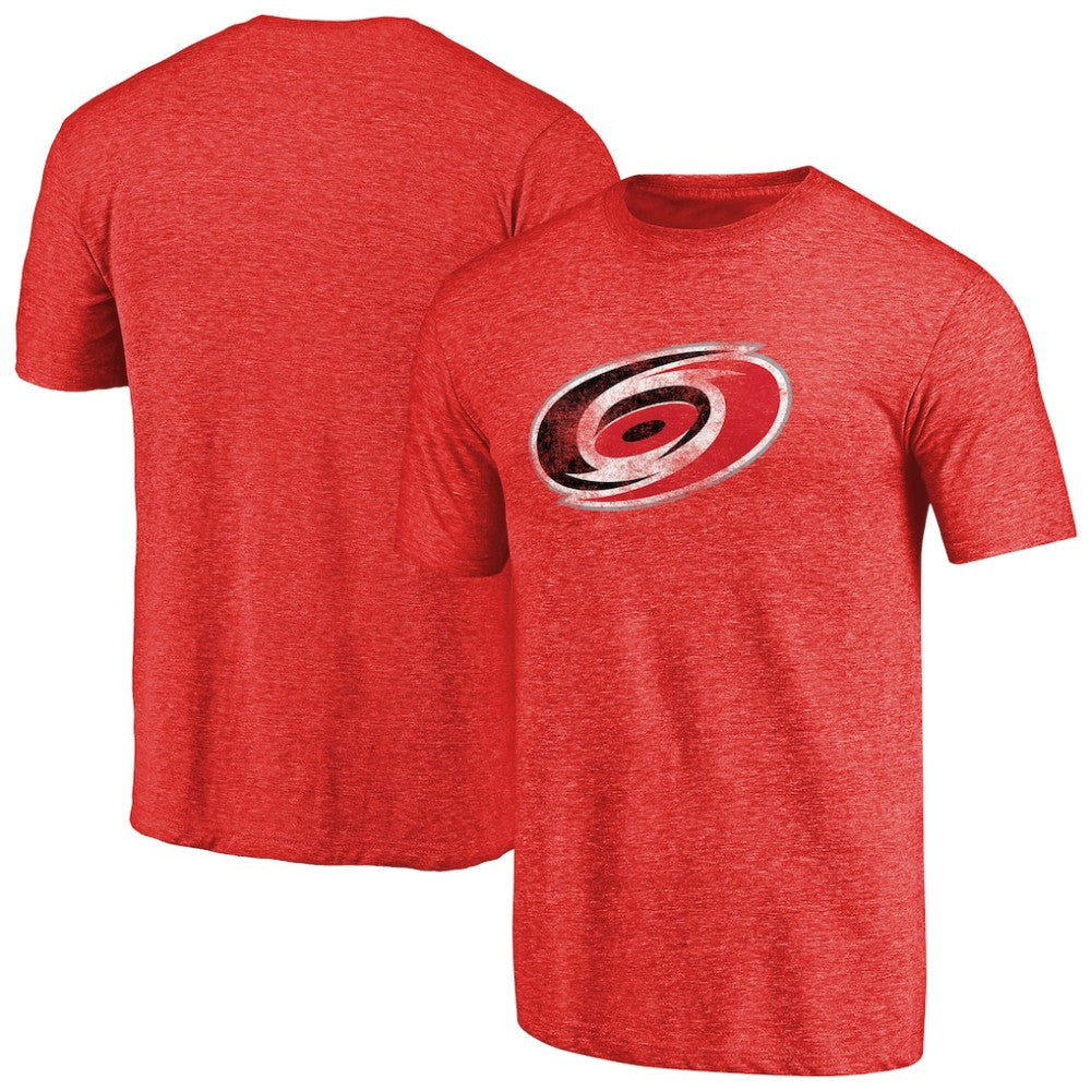 Carolina Hurricanes Distressed Team Primary Logo Tri-Blend T-Shirt Red