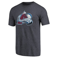 Colorado Avalanche Distressed Team Primary Logo Tri-Blend T-Shirt Navy