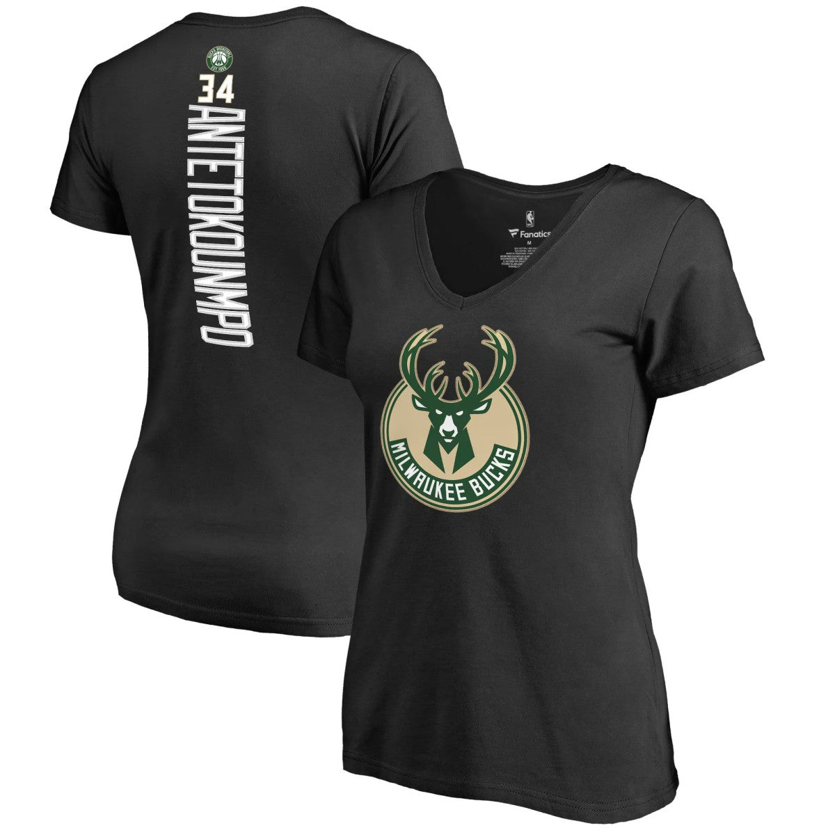 Giannis Antetokounmpo Milwaukee Bucks Women's Backer T-Shirt - Black outlet