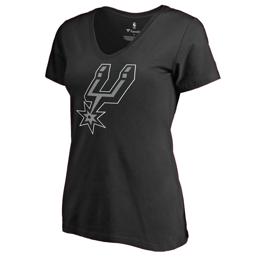 San Antonio Spurs Women's Primary Logo V-Neck T-Shirt - Black online