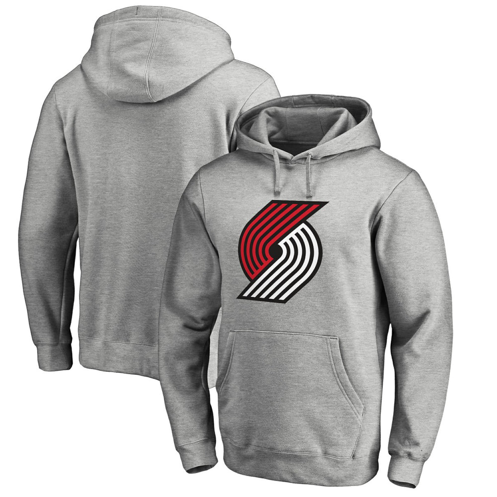 Portland Trail Blazers Primary Logo Pullover Hoodie - Heather Gray cheap