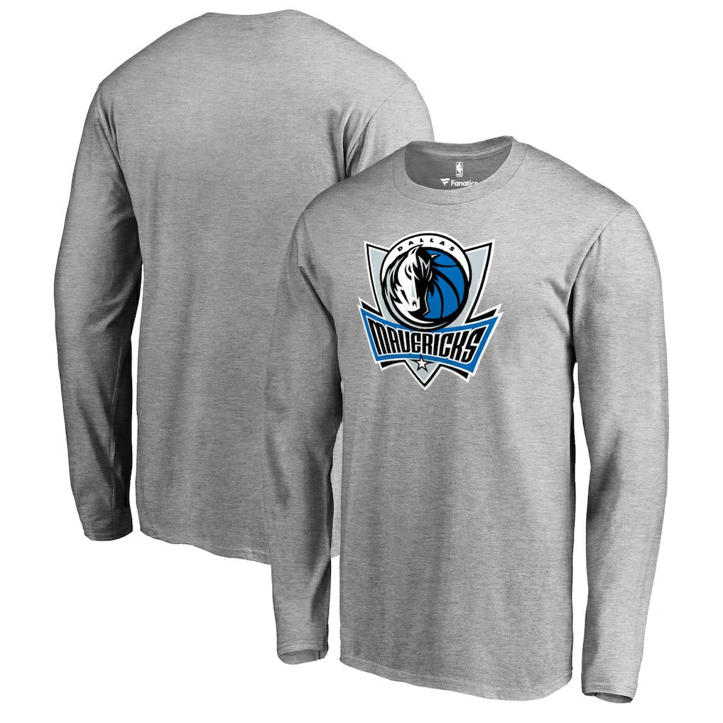 Dallas Mavericks Primary Logo Long Sleeve T-Shirt sale - Heather Gray outlet