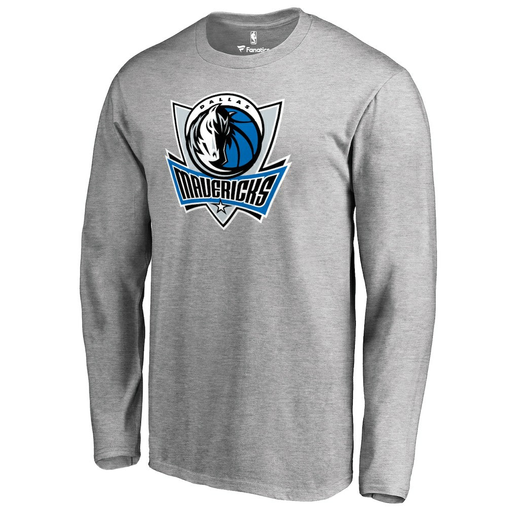 Dallas Mavericks Primary Logo Long Sleeve T-Shirt sale - Heather Gray outlet