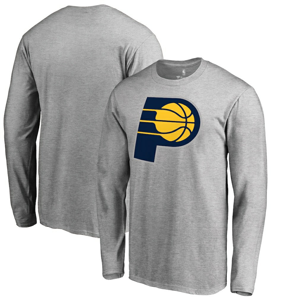 Indiana Pacers Primary Logo Long Sleeve T-Shirt - Heather Gray on sale