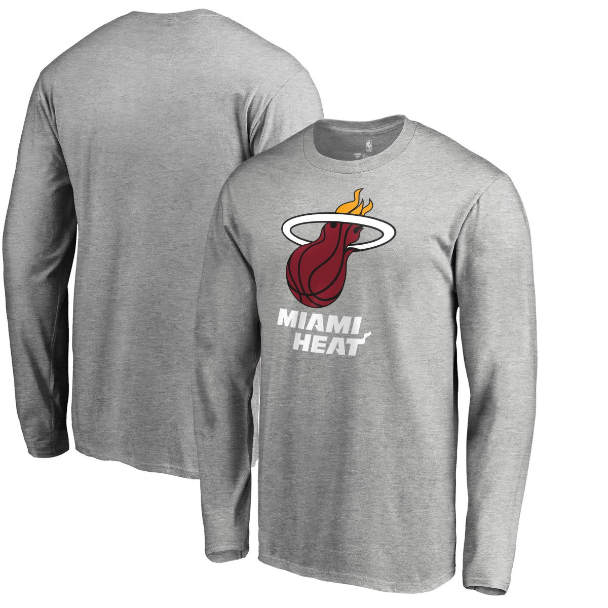 Miami Heat Primary Logo Long Sleeve T-Shirt - Heather Gray cheap