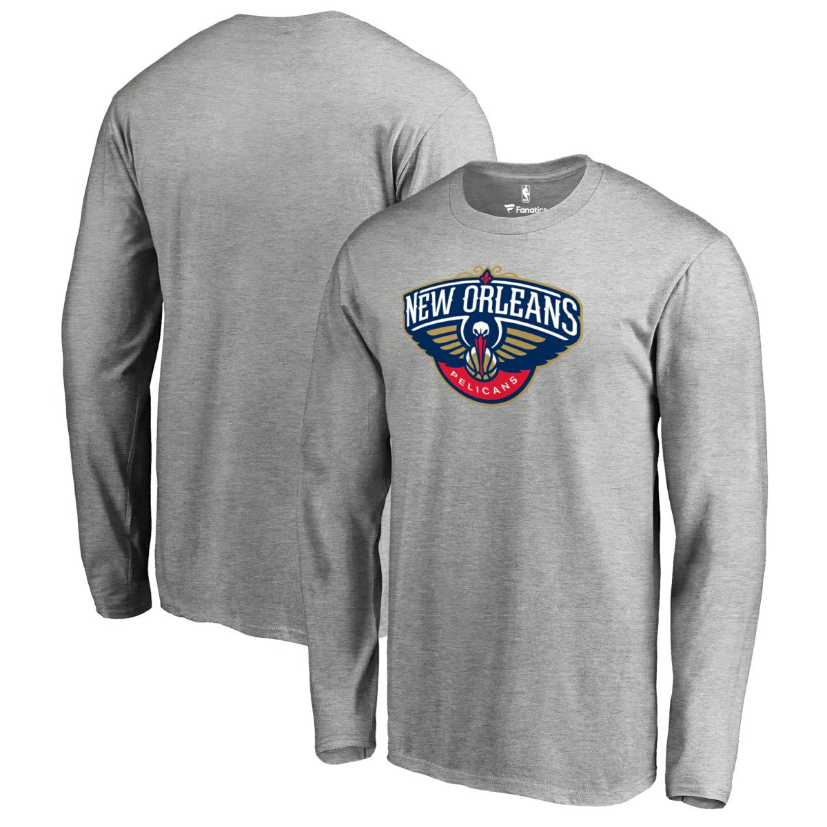 New Orleans Pelicans Primary Logo Long Sleeve T-Shirt - Heather Gray sale