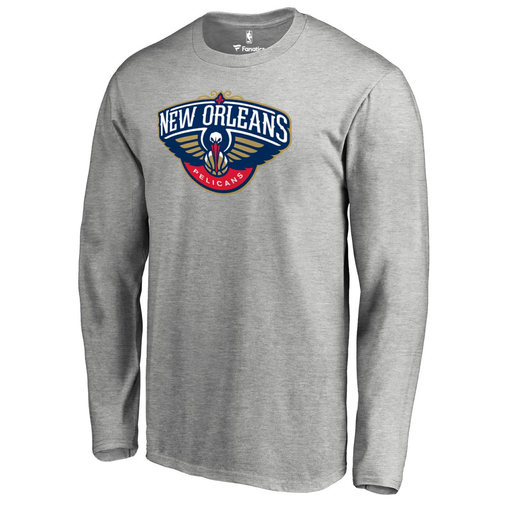 New Orleans Pelicans Primary Logo Long Sleeve T-Shirt - Heather Gray sale
