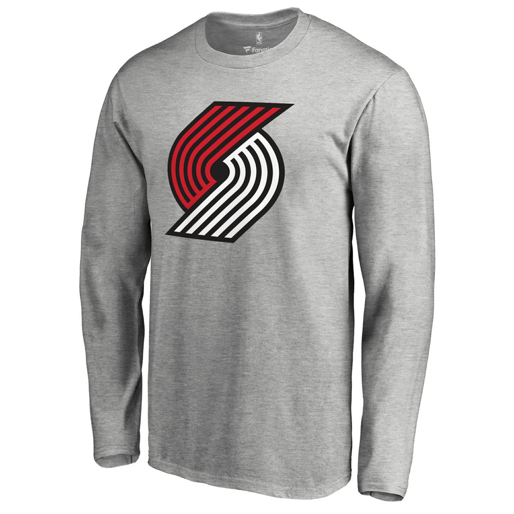 Portland Trail Blazers Primary Logo Long Sleeve T-Shirt - Heather Gray on sale
