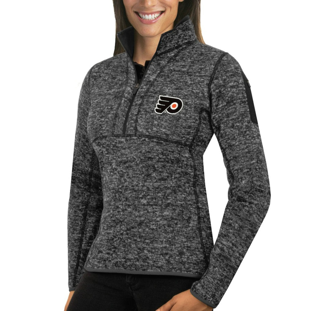 Philadelphia Flyers Antigua Women's Fortune Half-Zip Sweatshirt Charcoal