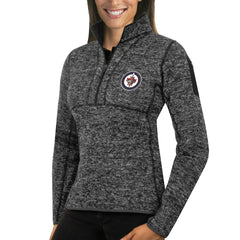 Winnipeg Jets Antigua Women's Fortune Half-Zip Sweatshirt Charcoal