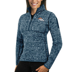 Denver Broncos Antigua Women's Fortune Half-Zip Sweater - Heather Navy for sale