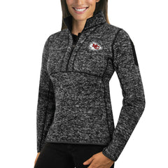 Kansas City Chiefs Antigua Women's Fortune Half-Zip Sweater - Heather Black online