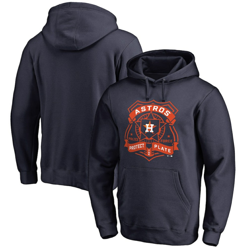 Houston Astros Police Badge Pullover Hoodie - Navy