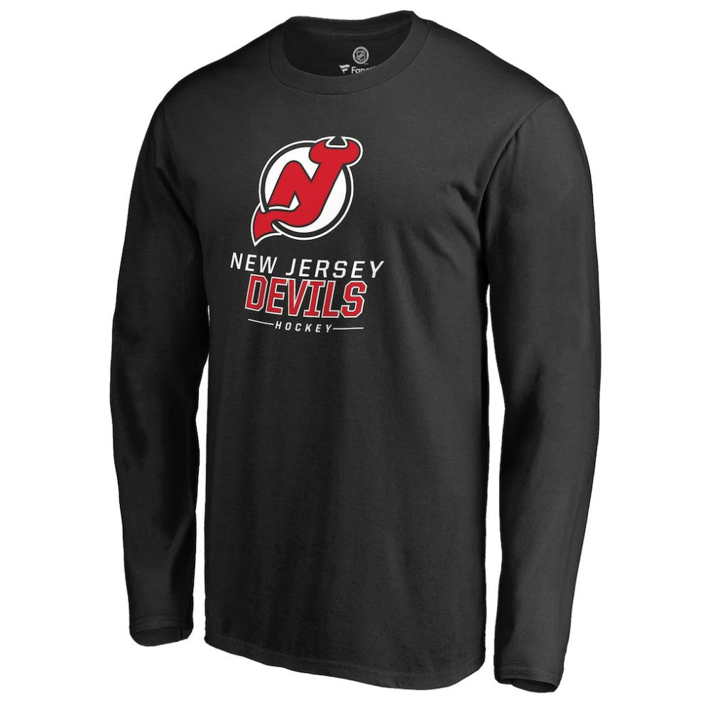 New Jersey Devils Team Lockup Long Sleeve T-Shirt Black