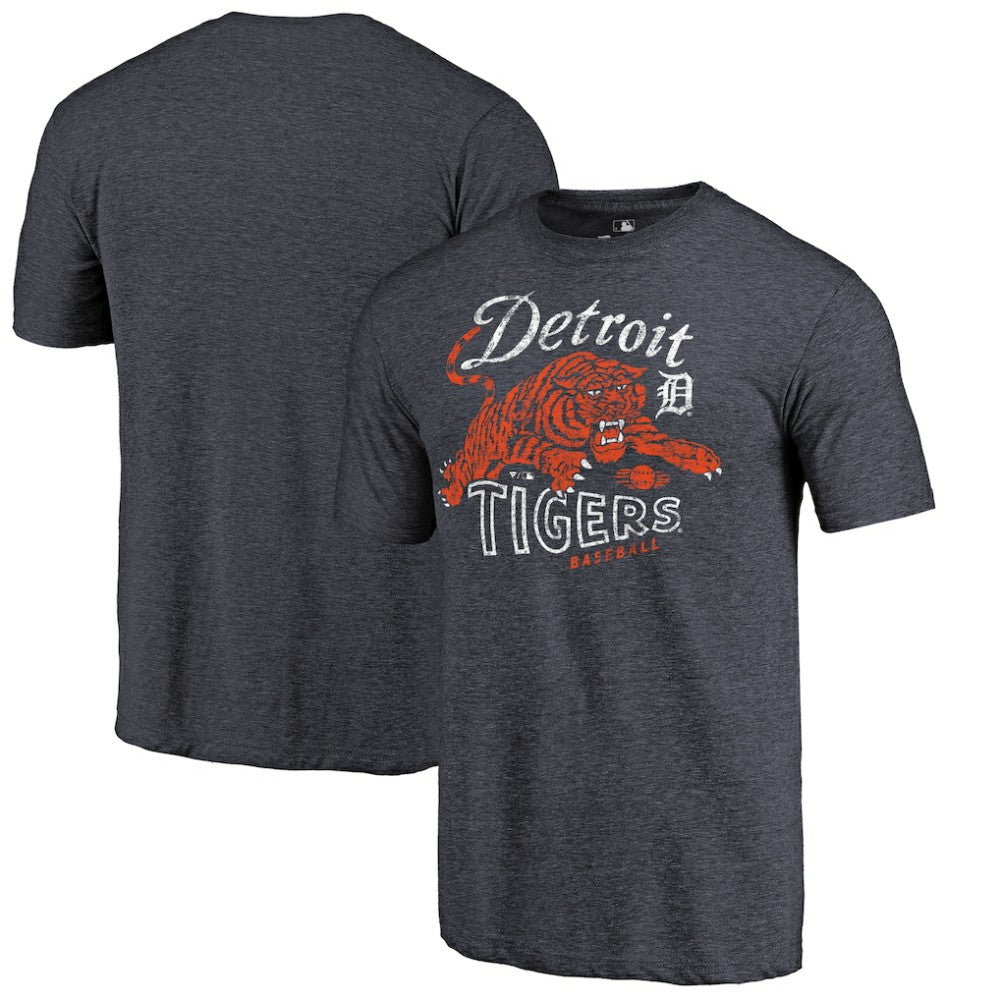 Detroit Tigers Tiger Claw Hometown Tri-Blend T-Shirt - Navy