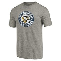 Pittsburgh Penguins Throwback Logo 1968-1969 Tri-Blend T-Shirt Ash