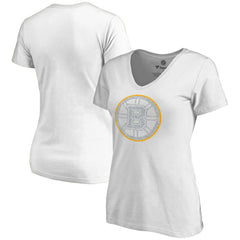 Boston Bruins Women's Whiteout V-Neck T-Shirt White