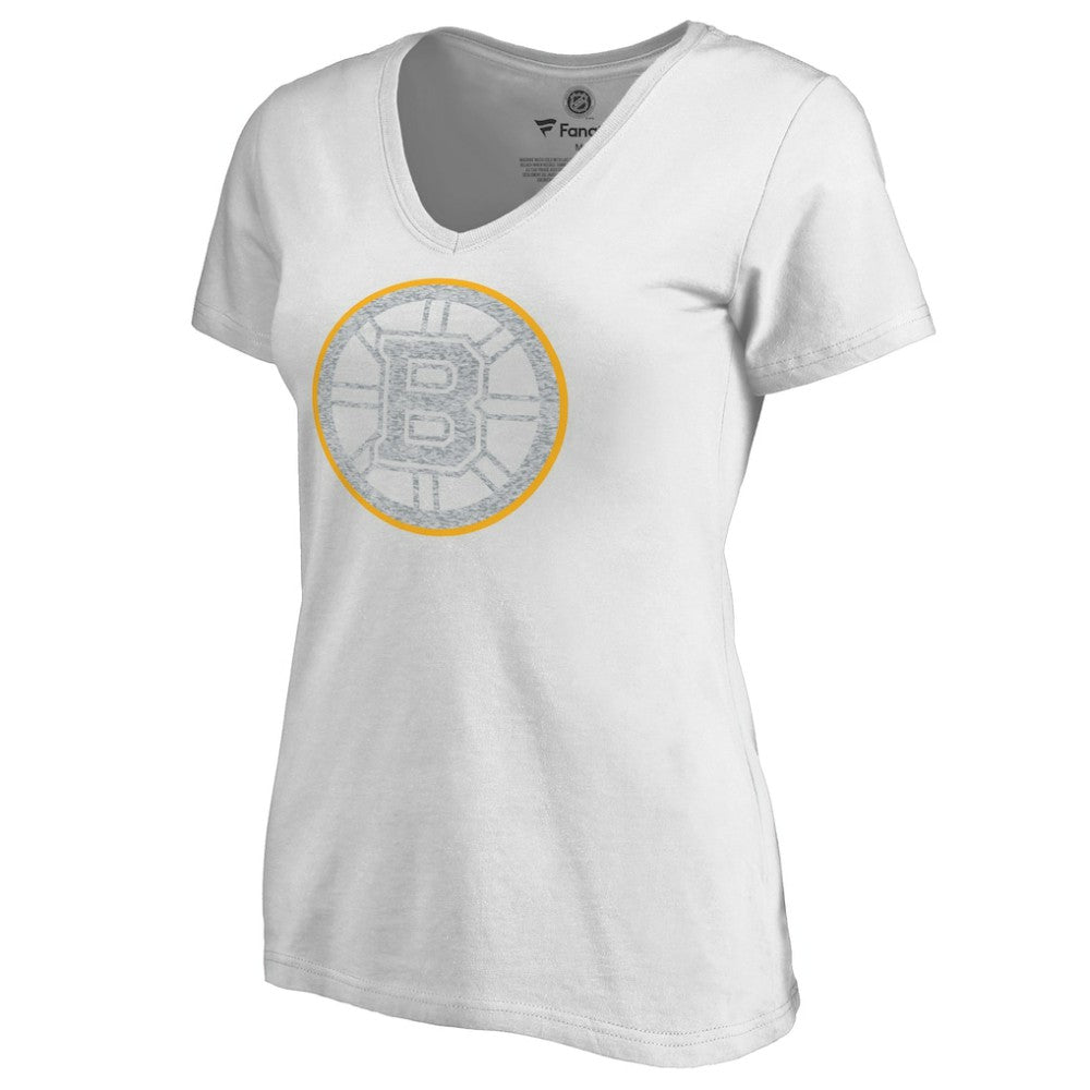 Boston Bruins Women's Whiteout V-Neck T-Shirt White