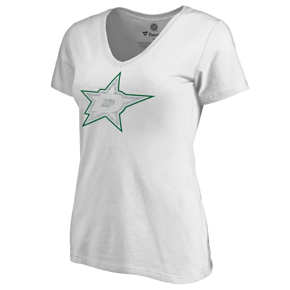 Dallas Stars Women's Whiteout V-Neck T-Shirt White