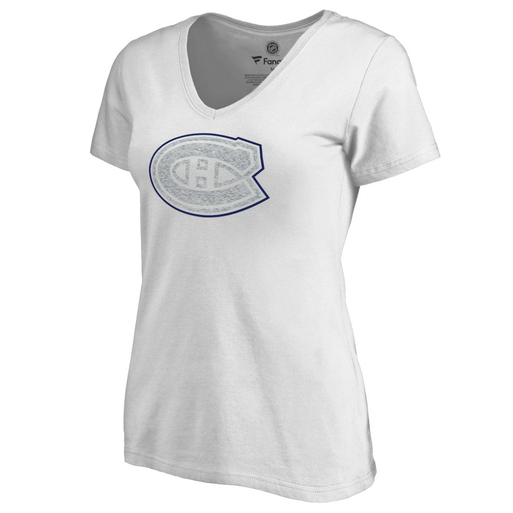 Montreal Canadiens Women's Whiteout V-Neck T-Shirt White