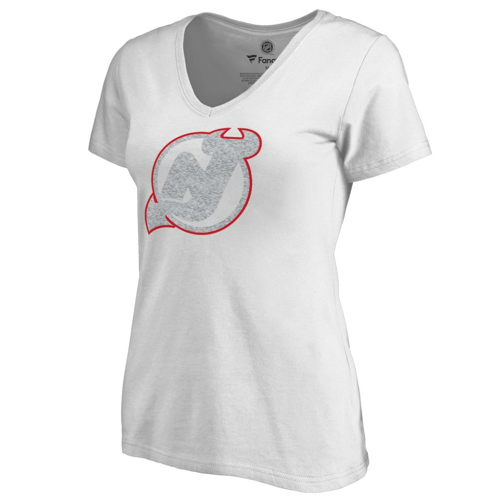 New Jersey Devils Women's Whiteout V-Neck T-Shirt White
