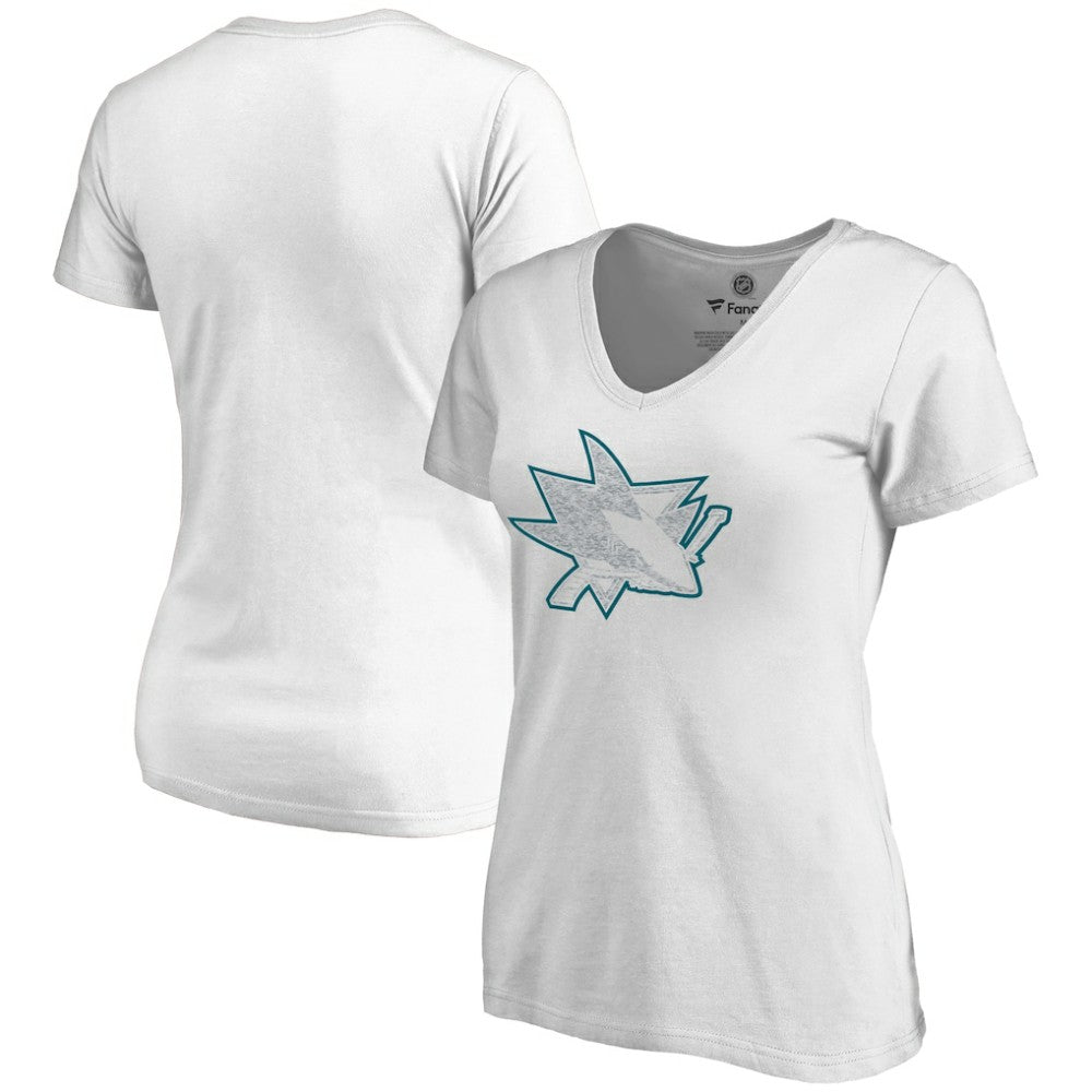 San Jose Sharks Women's Whiteout V-Neck T-Shirt White