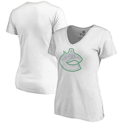 Vancouver Canucks Women's Whiteout V-Neck T-Shirt White