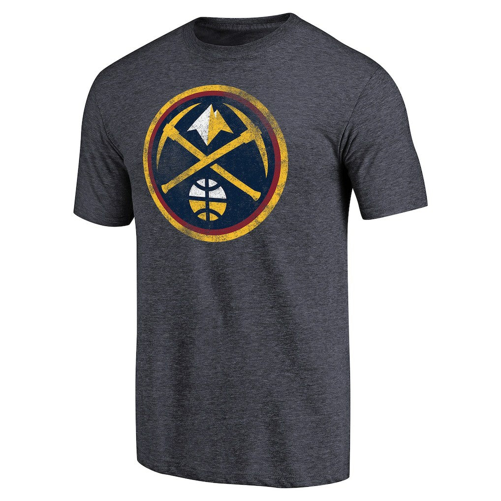Denver Nuggets Distressed Team Logo Tri-Blend T-Shirt sale - Heather Navy cheap